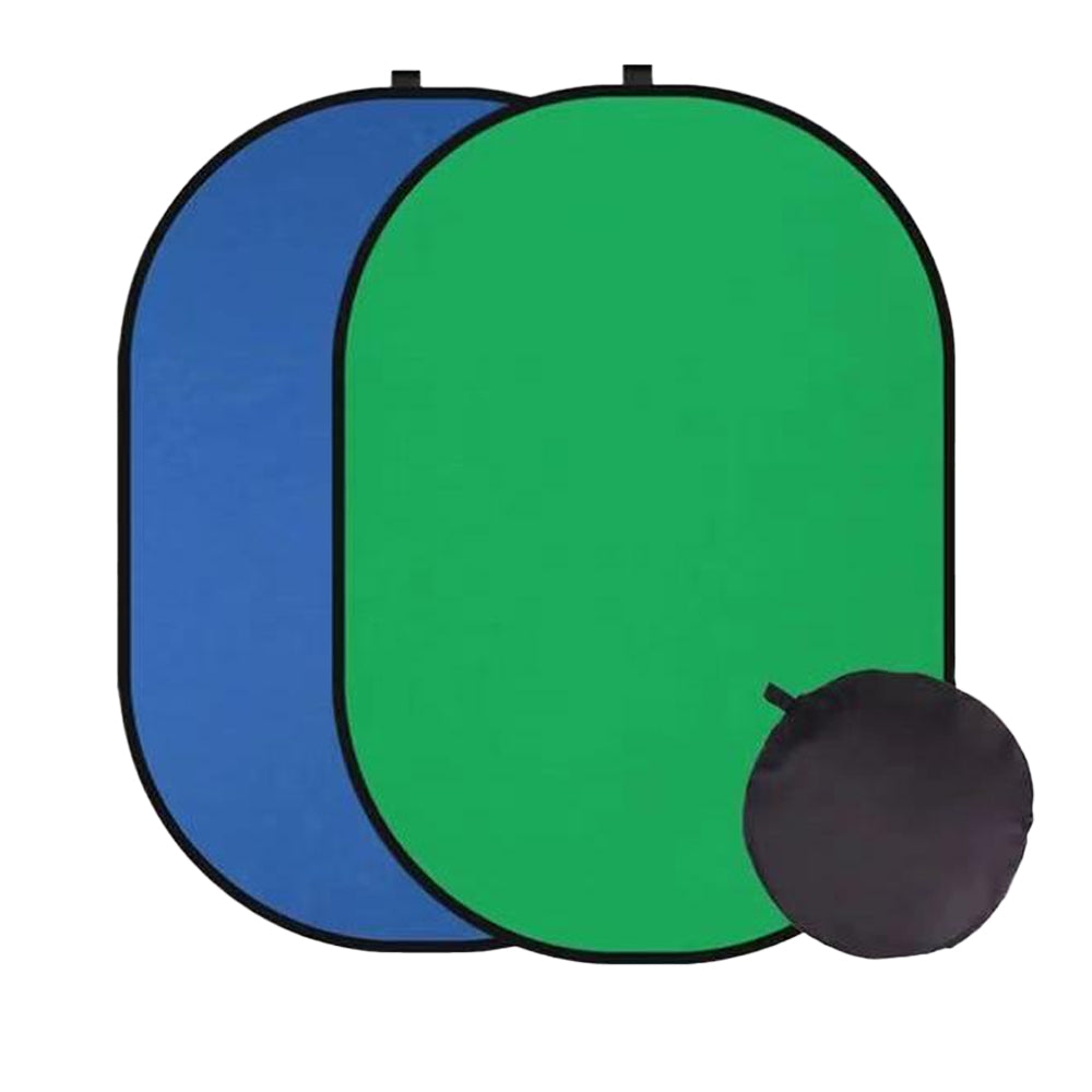 2-in-1 Collapsible Pop-Up Chroma Key Background Board-Blue ang Green