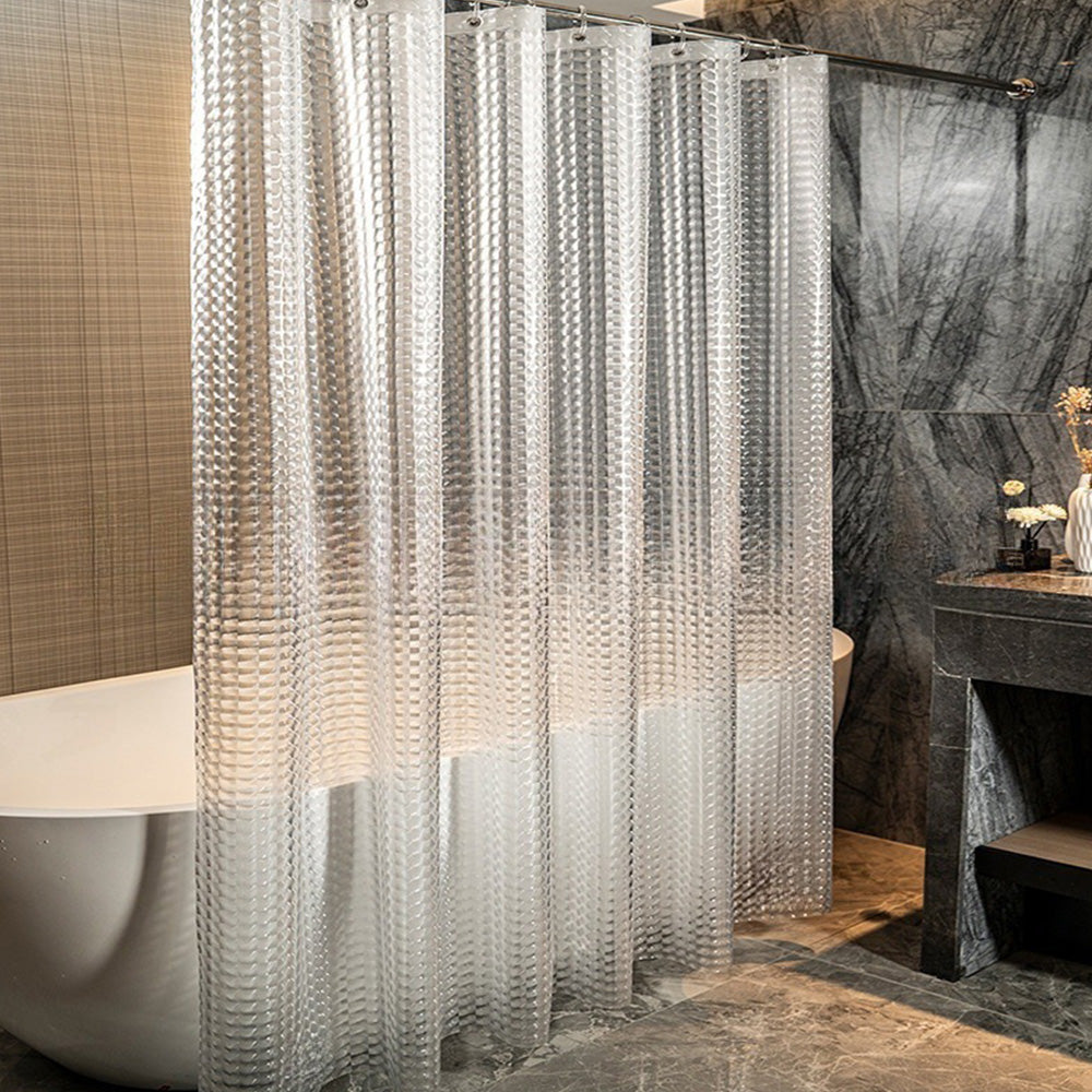 Shower Curtain PEVA Thickened Curtain Liner 180x180cm with Rustproof Grommets and Hooks