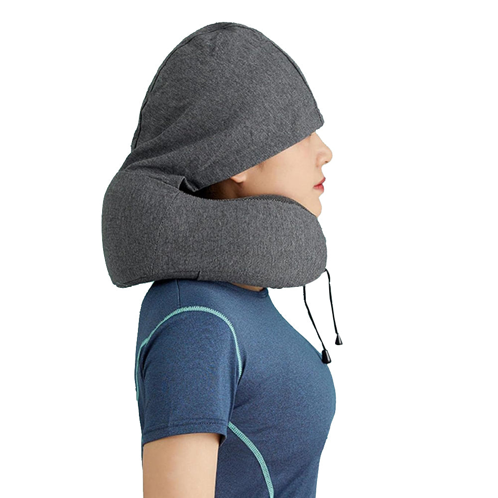 Hooded U Shaped Removable Travel Neck Pillow