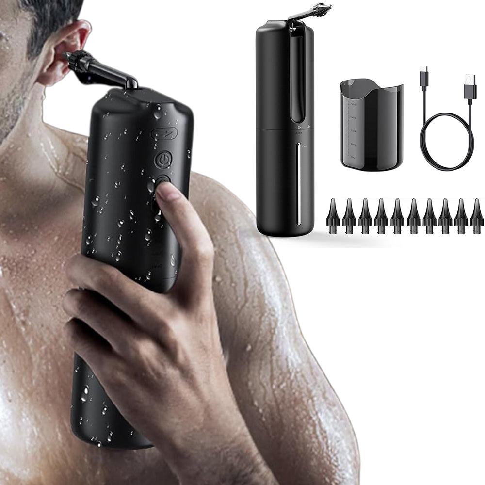 Electric Ear Cleaner with 4 Modes IP67 Waterproof 2000mAh Rechargeable Earwax Removal Kit Black