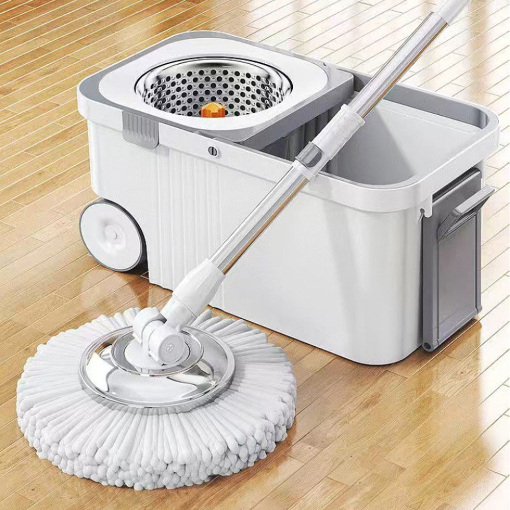 Household Spin Mop with Detachable Bucket and Hands-Free Cleaning System