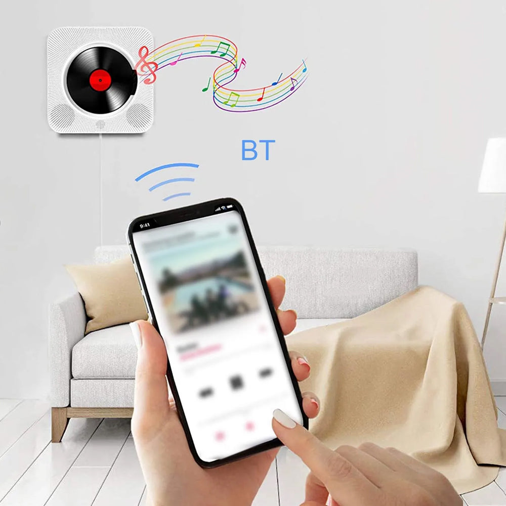 Wall Mountable CD Music Player with Bluetooth Mode