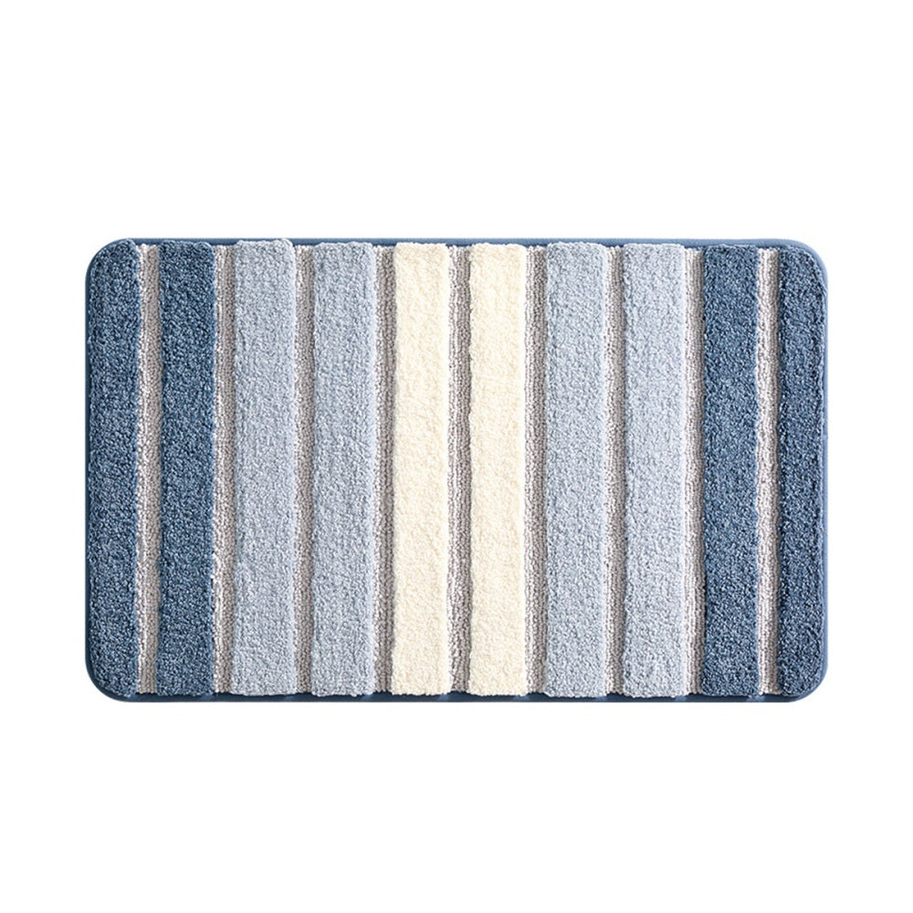 Bath Mat Soft Absorbent Microfiber Rug for Shower Floor-Blue