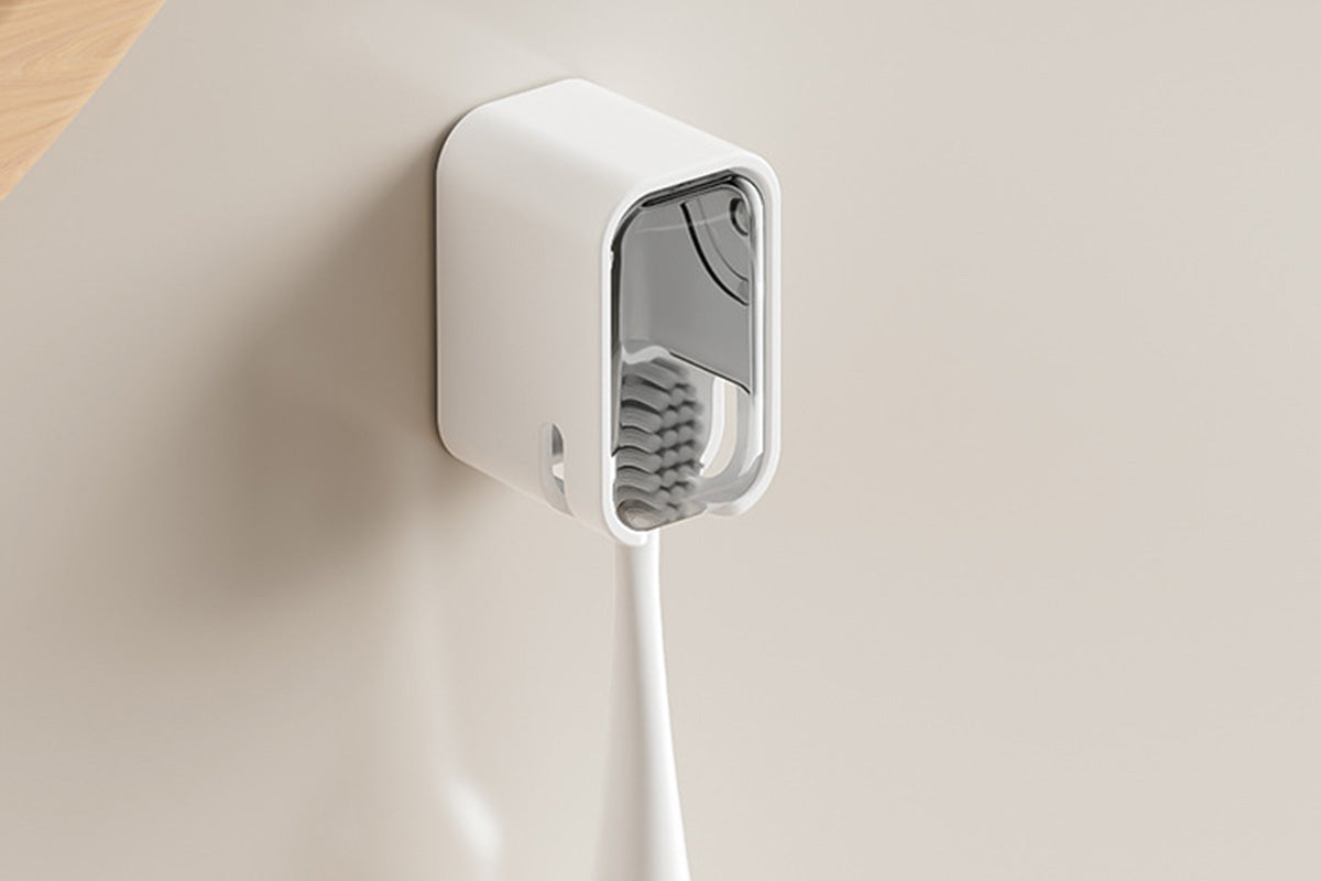 2Pcs Toothbrush Holders Wall Mounted Tooth Brush Holder with Cover for Shower