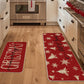 2Pcs Christmas Kitchen Rugs Merry Christmas Print Mats Home Kitchen Decor