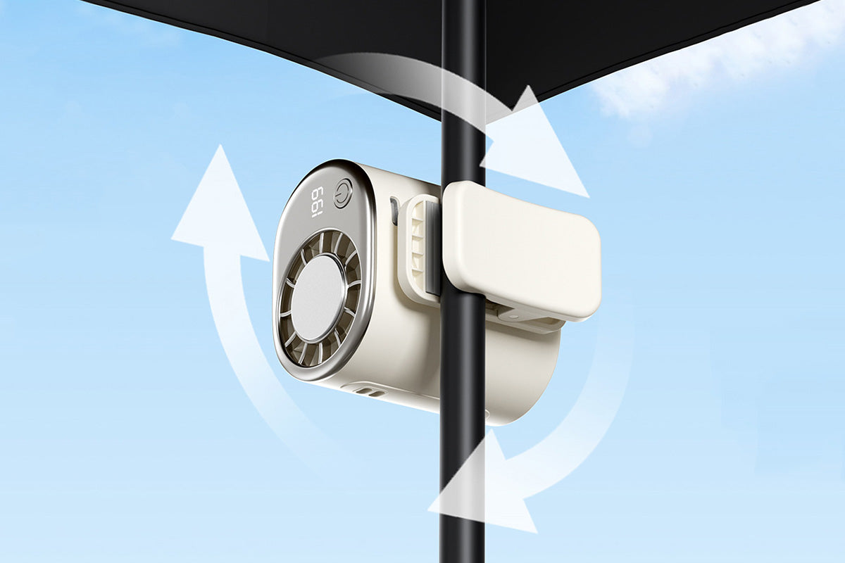 360 Rotatable 199-Speed Ice Cooling Clip Fan with Neck Lanyard TEC Semiconductor Cooling Fan Turbo Boost Wind