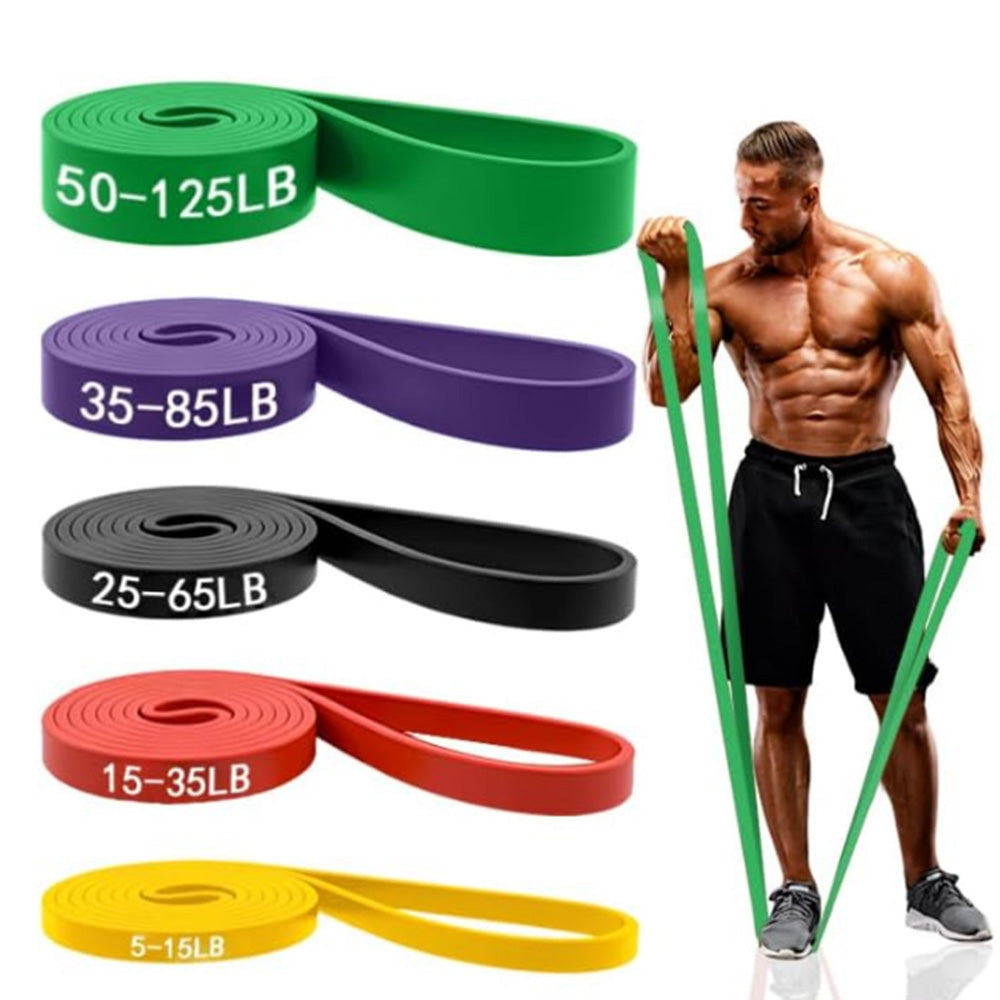 Resistance Bands Set-5 Resistance Levels Fitness Exercise Bands Pull Up Assistance Straps for Working Out Body Stretching