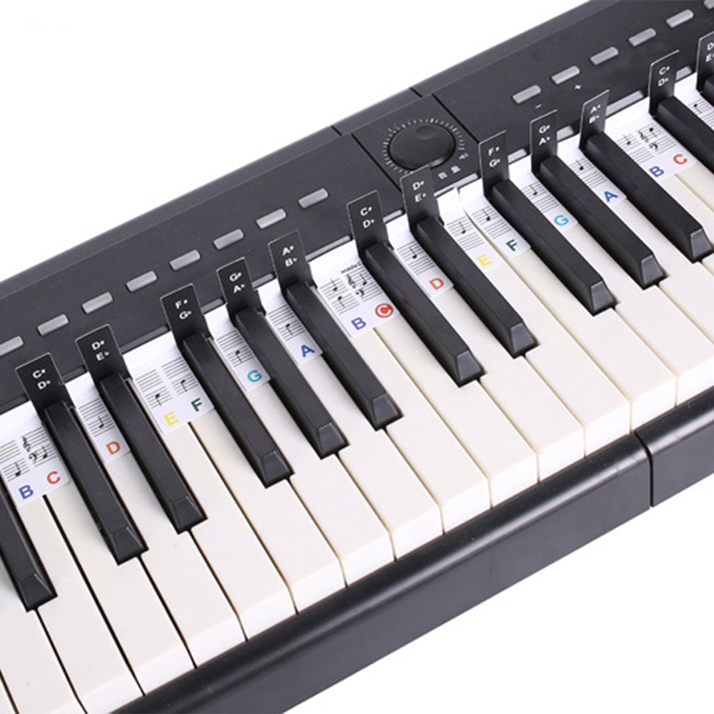 Reusable 88 Key Piano Note Guide Strip with Staff and Note Names