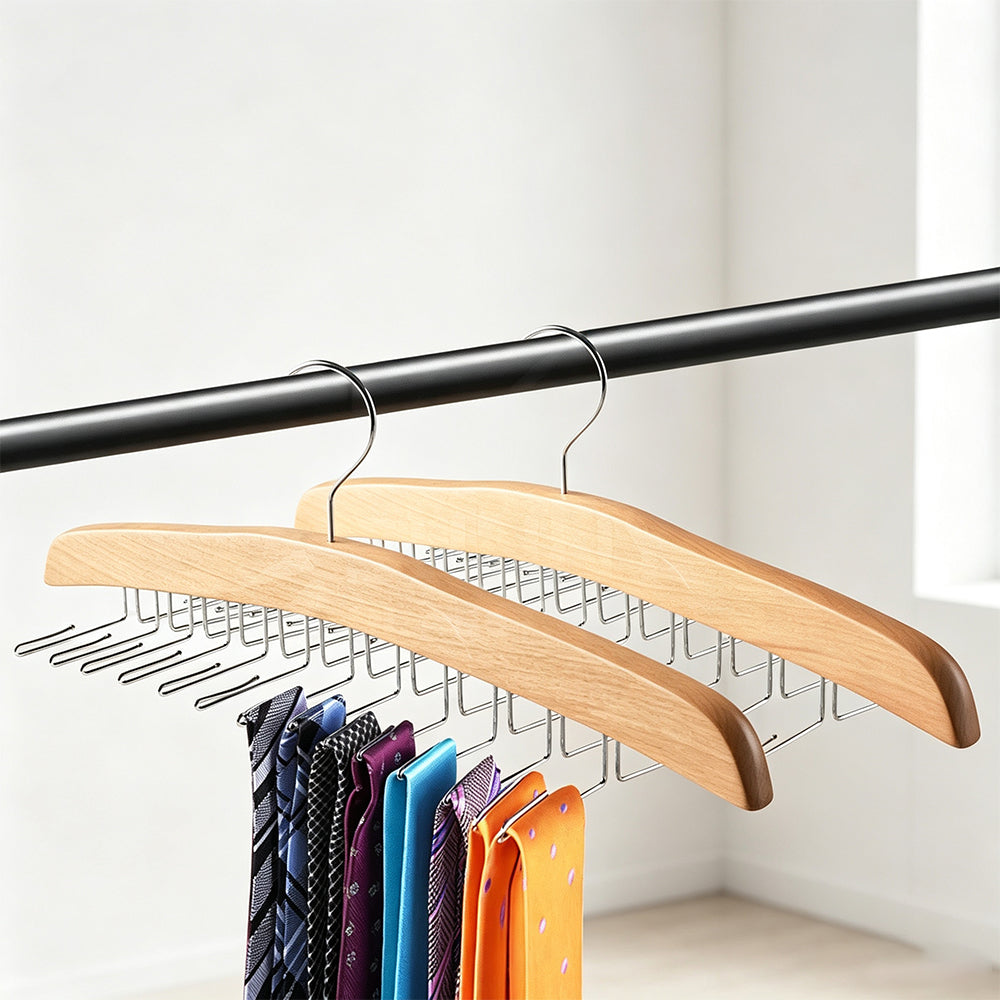 Tie Belt Scarf 24 Hooks Hanger Rack Clip Organiser Holder Storage