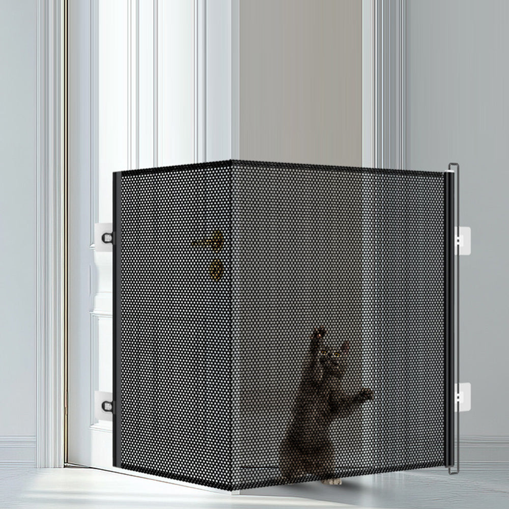 Retractable Mesh Pet Barrier Dog Gates Safety Fence For Stair Doorways Hallways