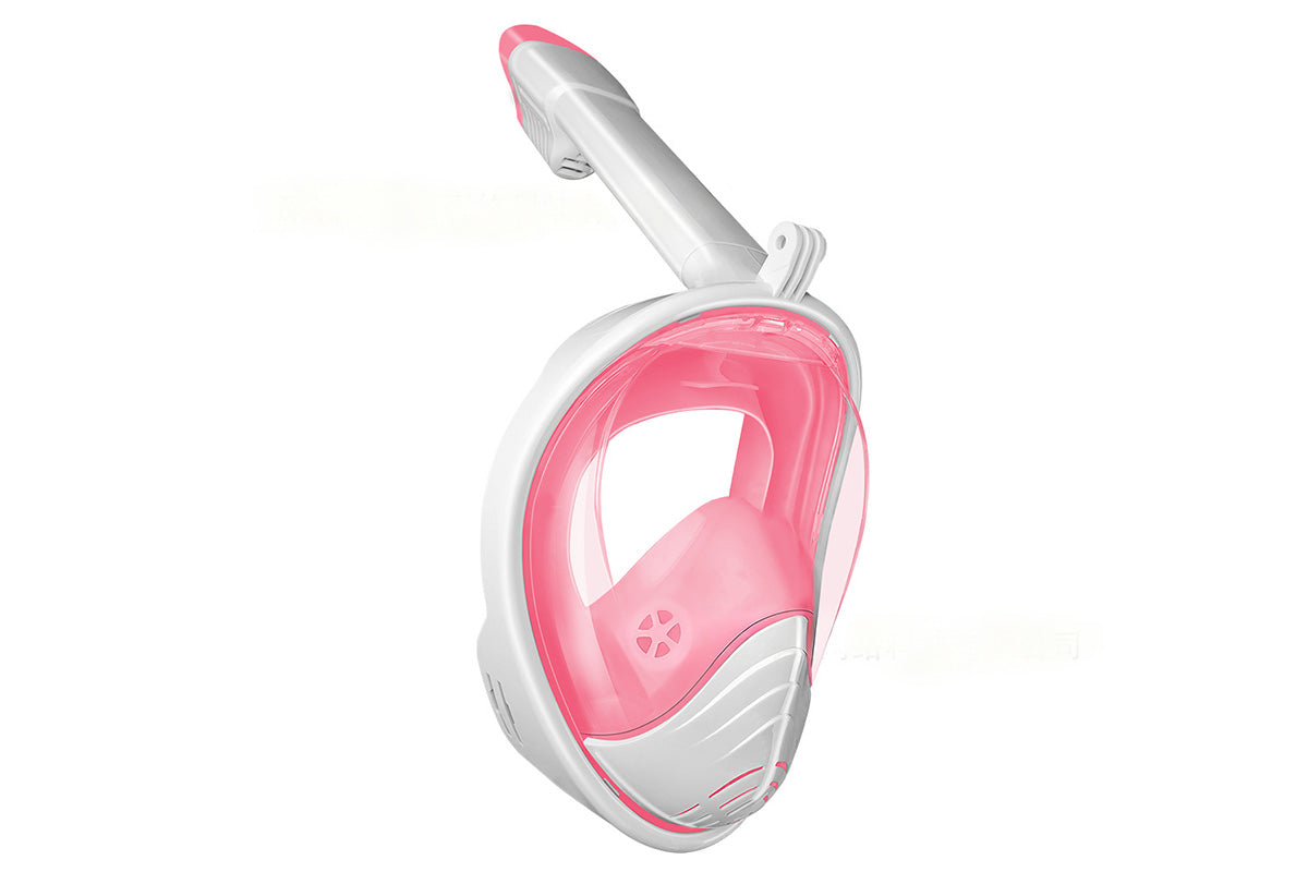 Full Face Snorkel Mask – 180 Degree Panoramic View Anti-Fog & Leak Proof-Pink