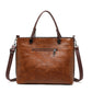 Vintage Leather-Look Tote Handbag Crossbody Briefcase