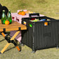 65L Foldable Utility Cart with Lid & 360 Degree Wheels Portable Rolling Crate-Black