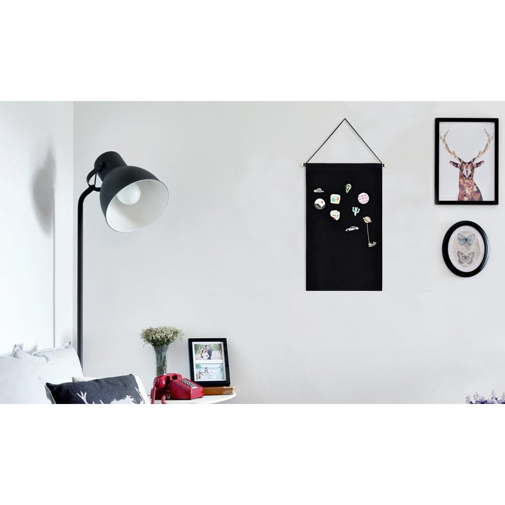 2 Piece Canvas Pin Badge Organizer Display Banners for Wall Hanging