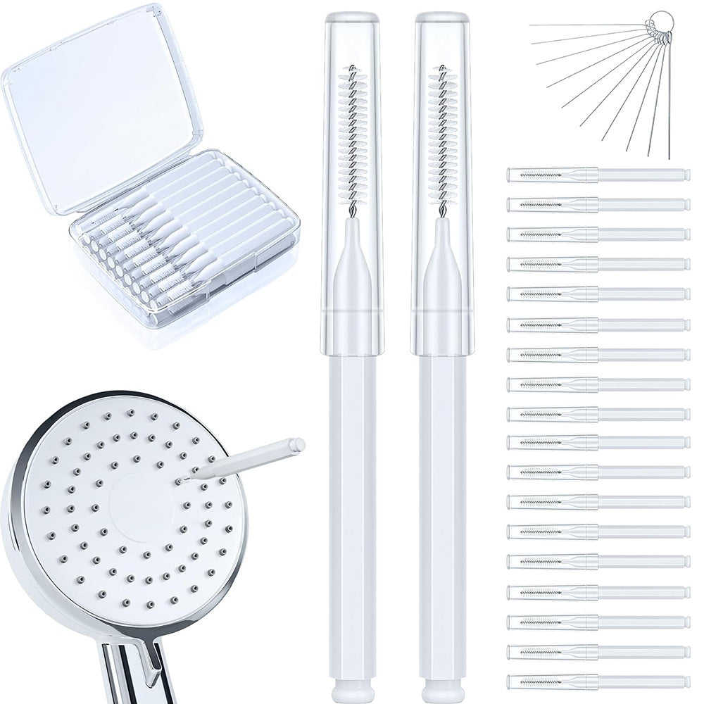 Shower Head Cleaning Brush Set Anti-Clogging with Storage Box for Bathroom