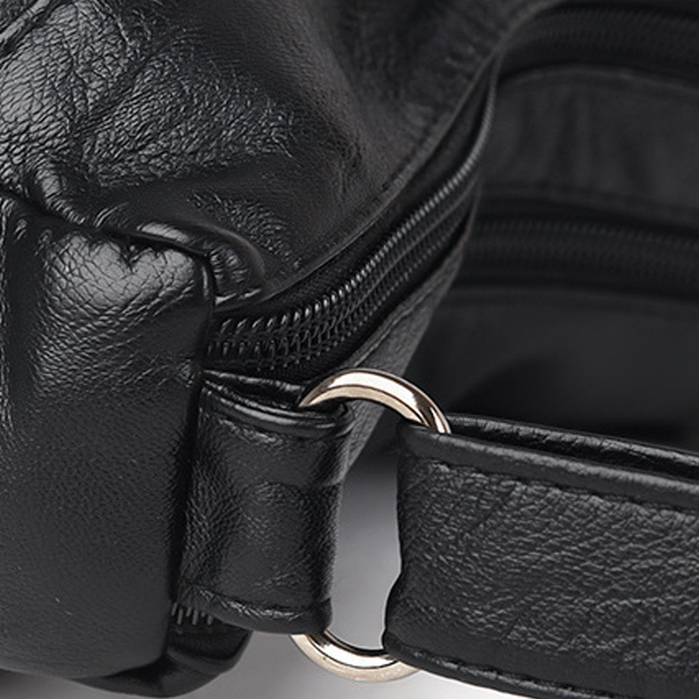 Two-Layer PU Leather Crossbody Bag for Women