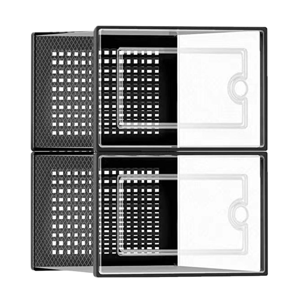 2 Pcs Clear Stackable Shoe Boxes Plastic Sneaker Containers for Closet Under Bed