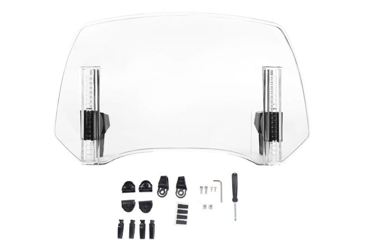 Universal Motorcycle Windshield Extension Adjustable Clip On Windscreen Deflector