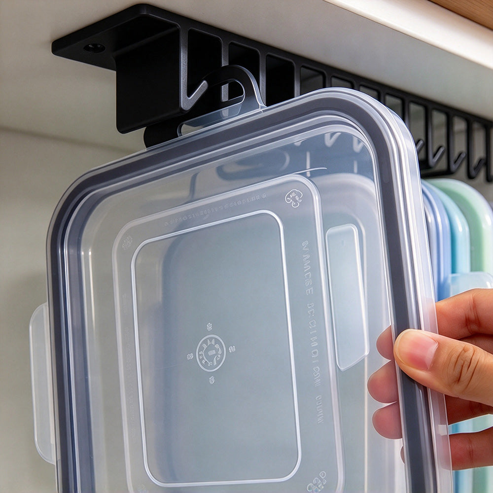 2 Pcs Under Shelf Lid Organizer Slide In for Kitchen Cabinet Storage-Style 2