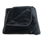 Water-Resistant Reversible Flannel Blanket Machine-Washable for Bed Sofa Camping-Black