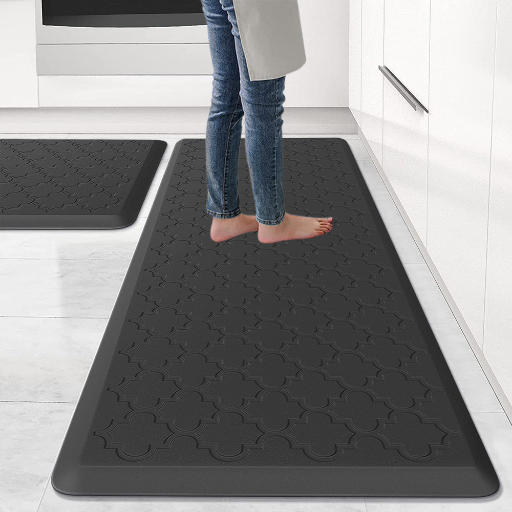 Cushioned PVC Floor Mat for Kitchen and Office-Black