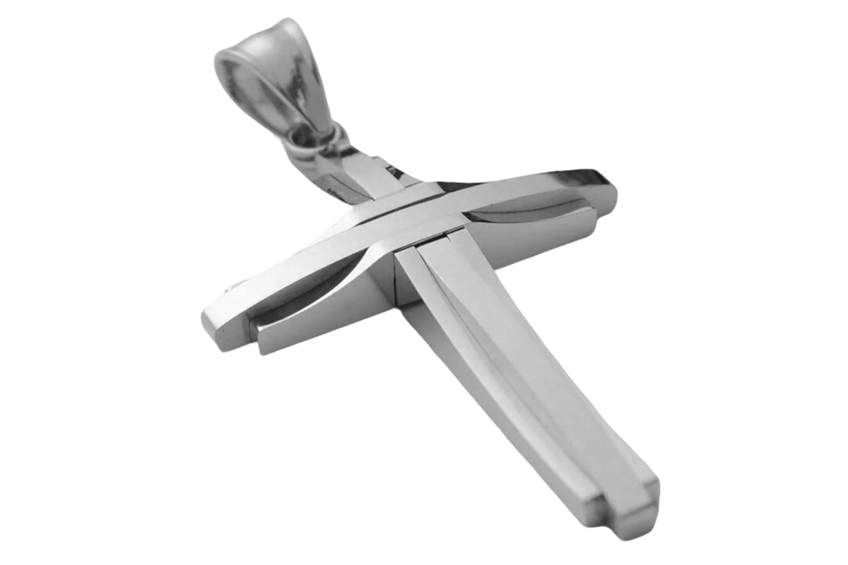 Crucifix Pendant Necklace Titanium Steel Unisex Chain