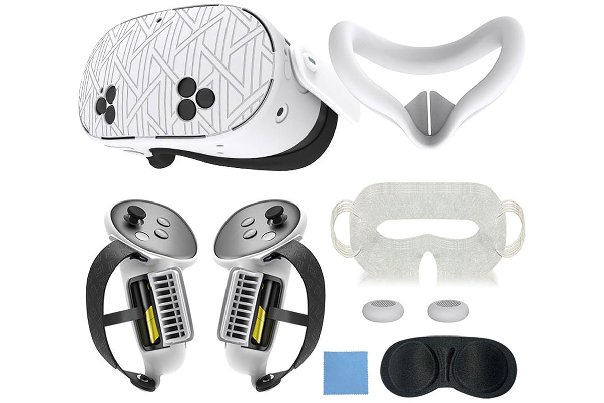 7-Piece Silicone Protective Case Set for Meta Quest 3S VR Headset Accessories