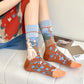 4 Pairs Women Novelty Crew Socks