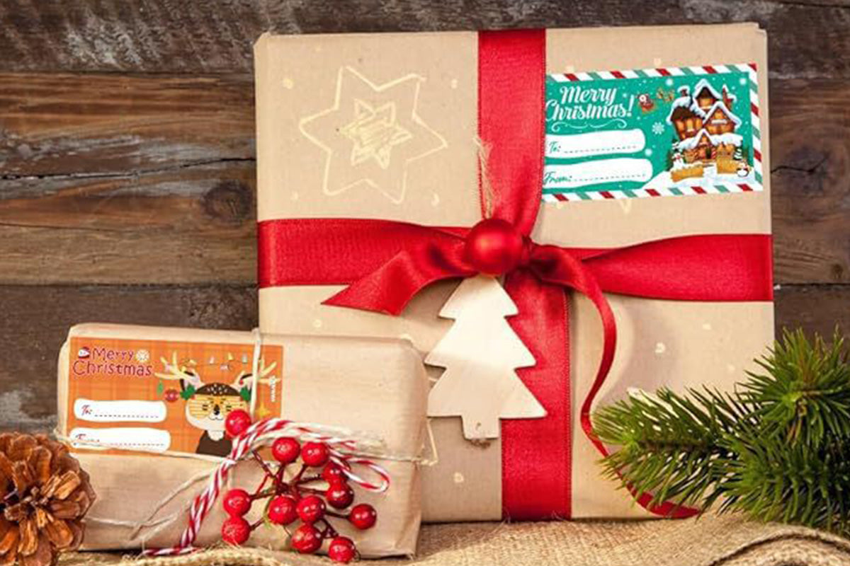240PCS Christmas Gift Tags Cartoon Christmas Decorations For Wrapping Paper