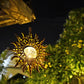 Hanging Solar Lights Outdoor Sun Moon Cracked Glass Lantern for Garden Patio Decor