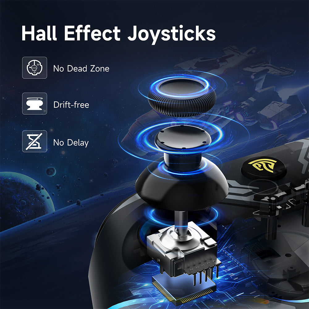 EasySMX X15 PC Controller Wireless Bluetooth Controller with Hall Joysticks Triggers RGB Lighting for Switch Windows PC Android