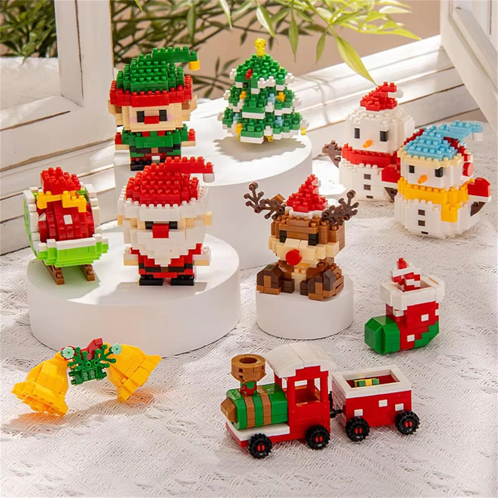 Christmas Building Blocks Set Xmas Building Figures DIY Stocking Stuffers