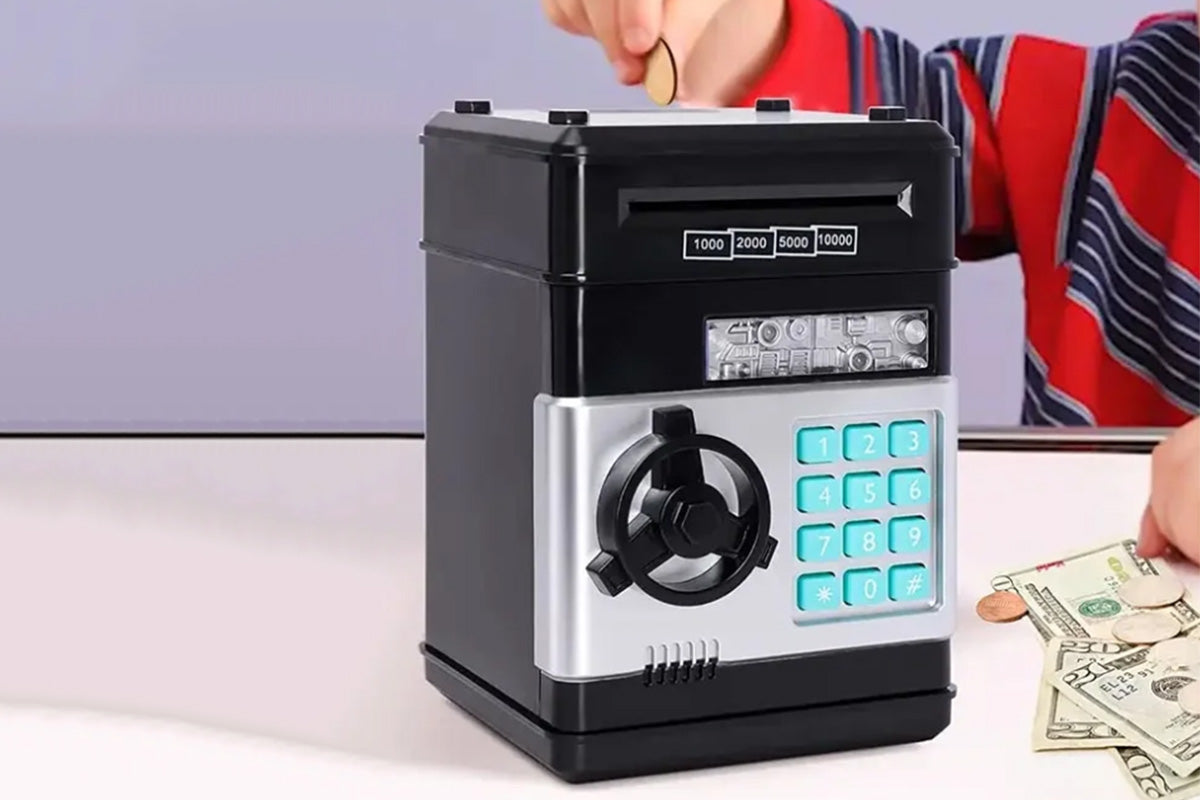 Electronic ATM Piggy Bank with Password Lock Money Coin Saving Box Toys