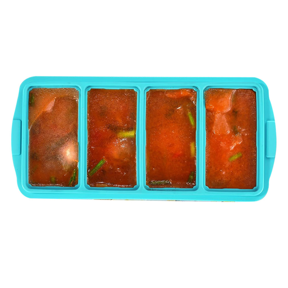 2 Pcs Silicone Freezer Tray With Lid Freezer Food Storage Molds for Soup Sauce Broth