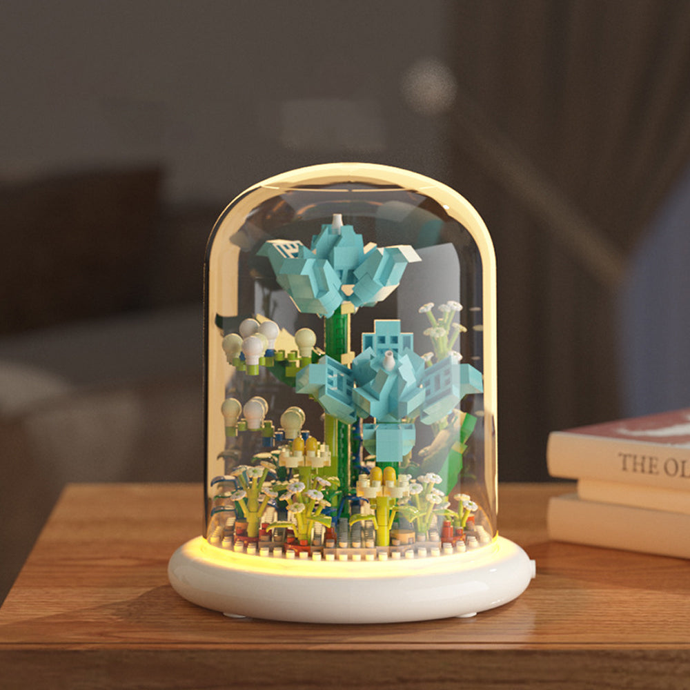 Light-Up Flower Building Blocks Kits with Dust Cover