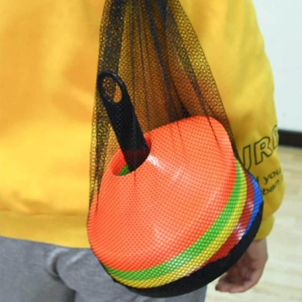 50pcs Soccer Cones With Portable Bags And Brackets Sports Training Discs Markers Cones