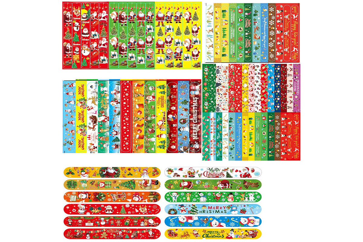 100Pcs Slap Bracelets Party Bracelet Gifts Birthday Decorations for School Holiday