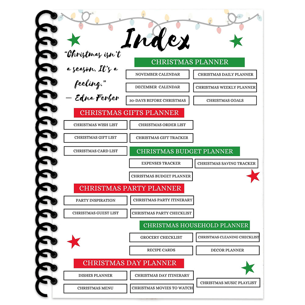 Christmas Planner Holiday Season Organizer Notebook Simple Christmas to Do Planner