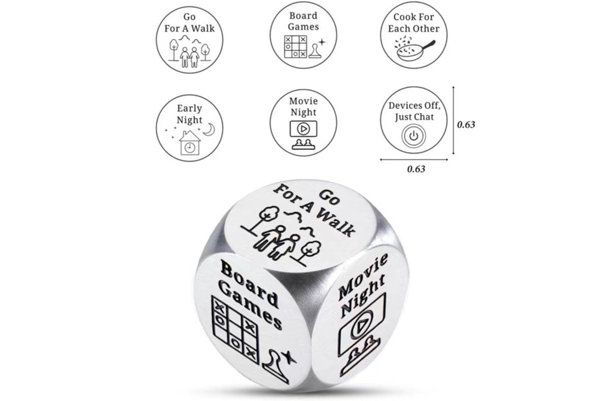 Stainless Steel Decision Dice Food Game Date Ideas Family Gift