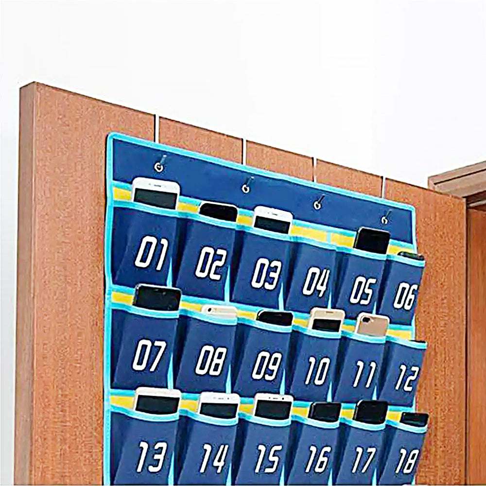Numbered Classroom Sundries Closet Pocket Chart for Cell Phones Holder