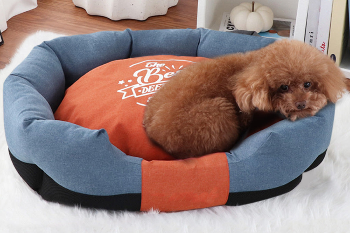 Waterproof Pet Bed Removable Washable Cat Dog Bed for Small and Medium Pets - Blue