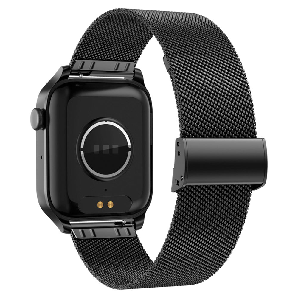 Water-resistant Smart Watch Bluetooth Heart Rate Fitness Tracker for Android iOS with Stainless Steel Watch Strap