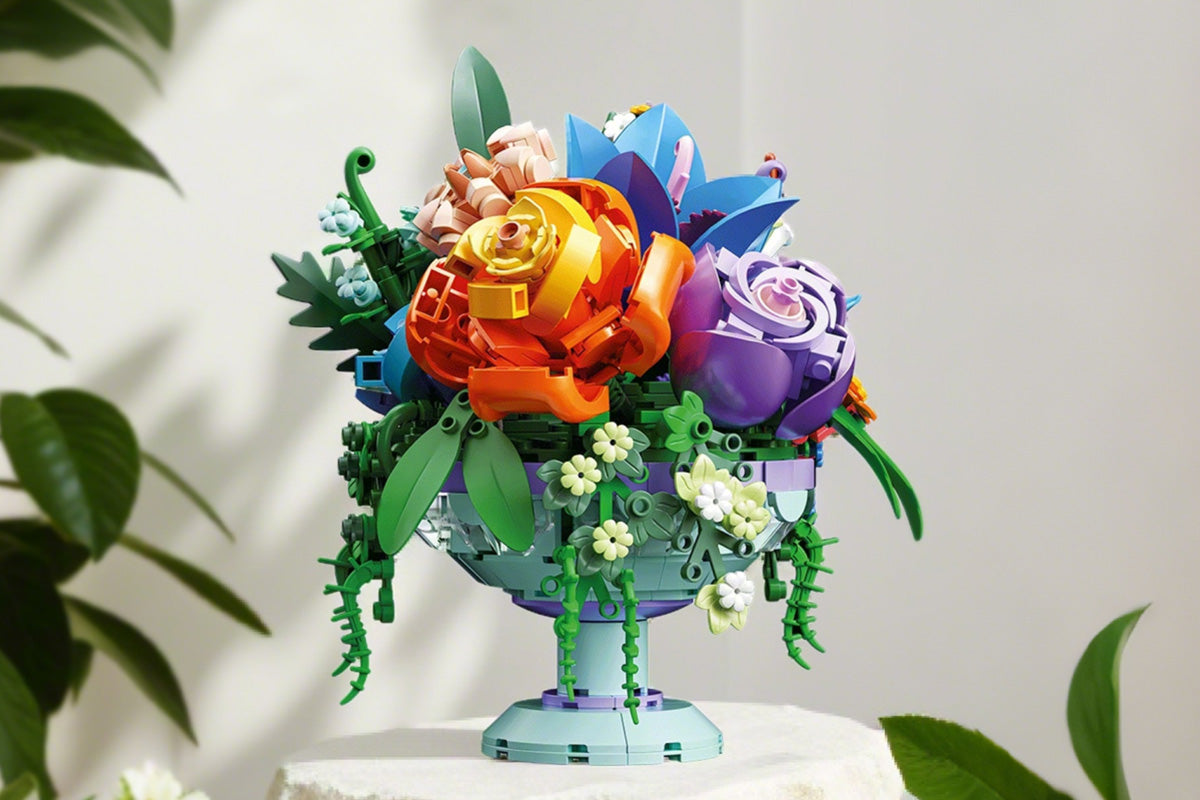 622pcs DIY Flower Bouquet Building Blocks Artificial Floral Arrangement Bricks Toy Compatible with LEGO