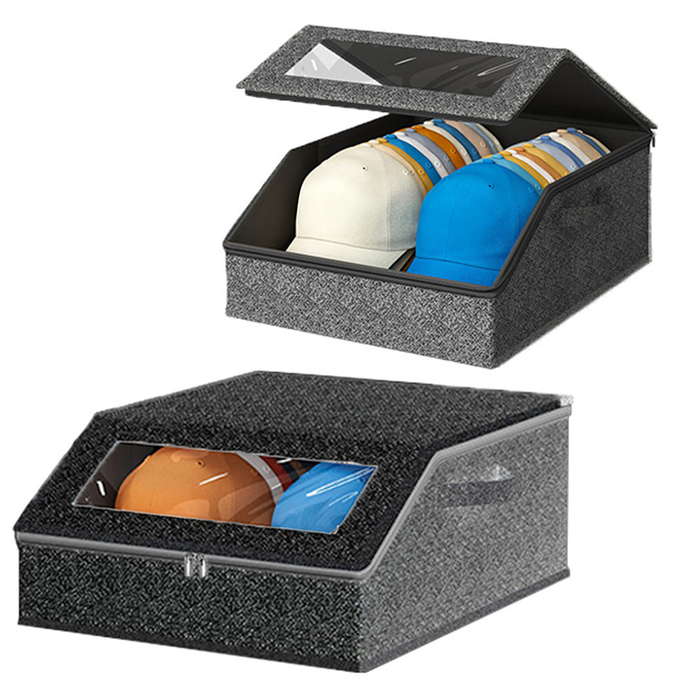 Large Capacity Hat Organizer Box Holds 30 Hats for Baseball Cap Wide Brim Cap