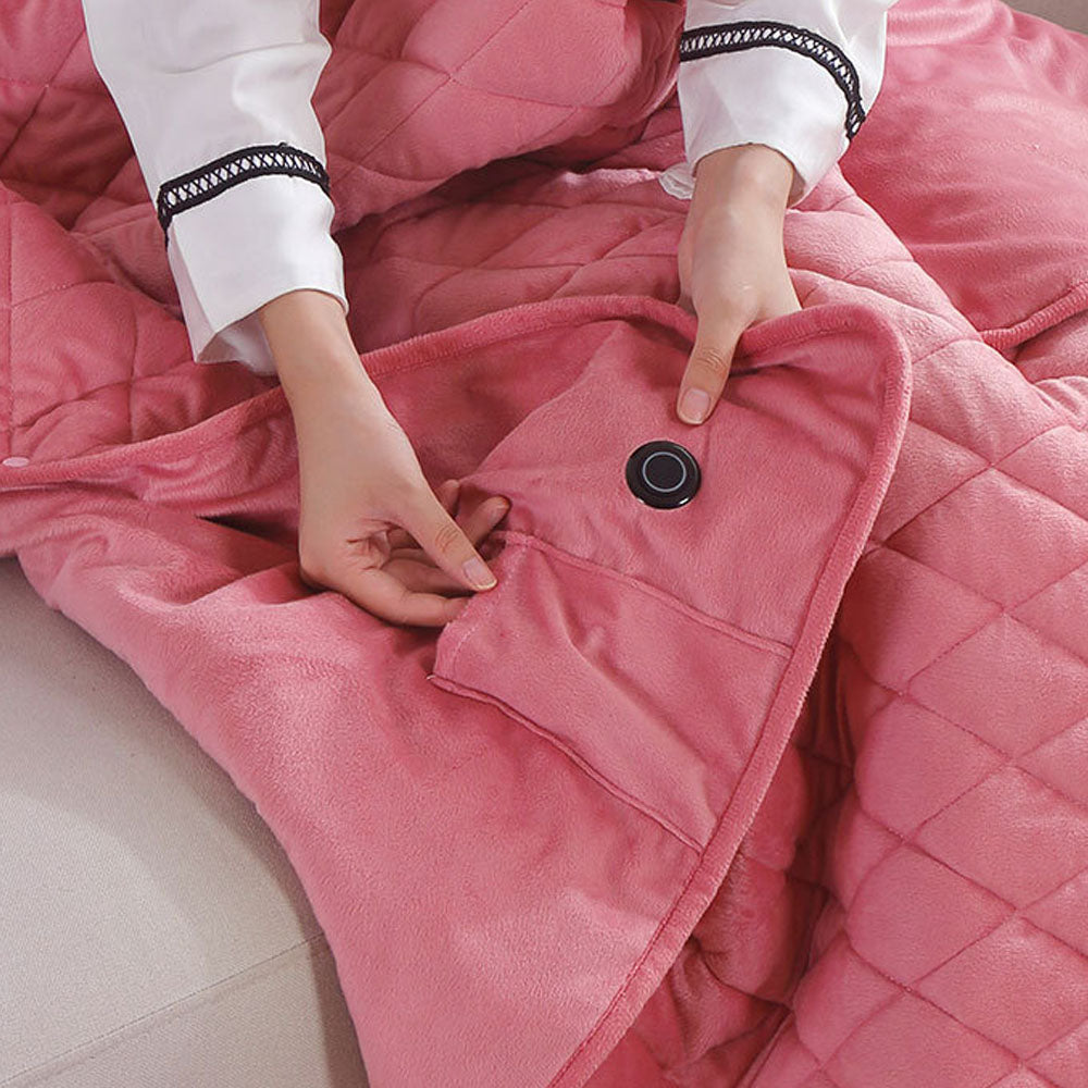 140x100cm USB Plug Electric Heated Shawl Blanket with 3 Heating Levels