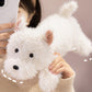 Stress Relief Realistic West Highland White Terrier Plush Toy Soft Cuddly Lying Stuffed Dog Animal