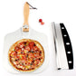 35.5x30.5CM Aluminum Pizza Spatula with Foldable Wooden Handle Pizza Peel Set
