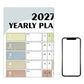 2027 Full Year Wall Calendar for Home Office and School Planning