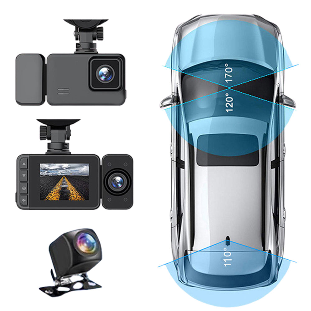 3 Channel Dash Cam Front And Rear With 32G Memory Card Built In WiFi