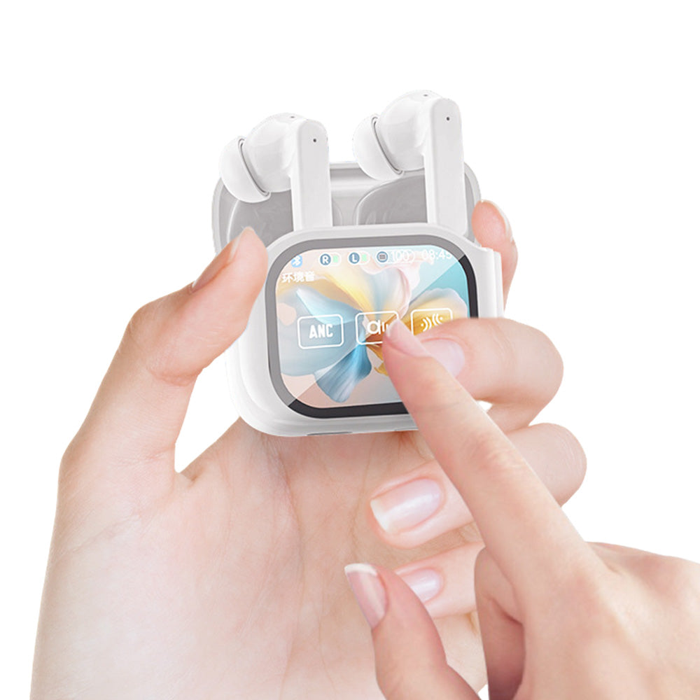 Wireless Bluetooth 5.4 AI Translation Earbuds with LCD Touchscreen Real Time 150 Languages